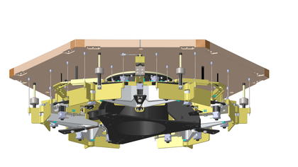 TMT Polished Mirror Assembly Graphic Design  Figure 1: Attachment of Glass Segment to Segment Support Assembly   - Image Credit: TMT International Observatory